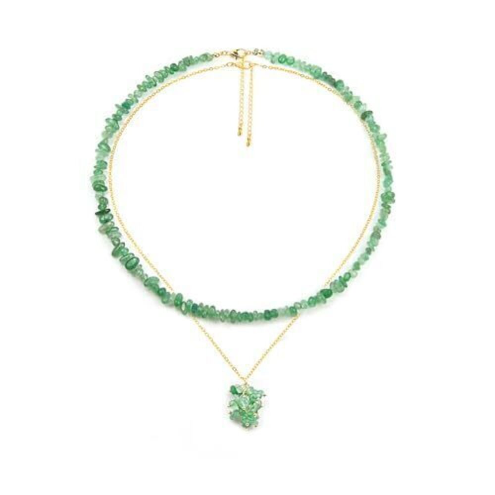 1118 Green Aventurine Necklace Beaded Necklaces Handmade Natural Stone Raw